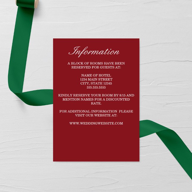 Elegant Red Wedding Enclosure Card (Creator Uploaded)