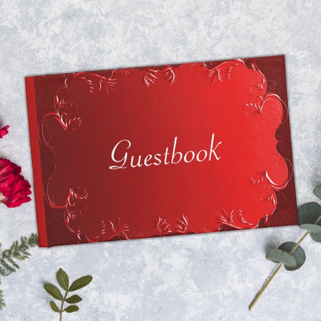 Elegant Red Wedding Guest Book (Creator Uploaded)
