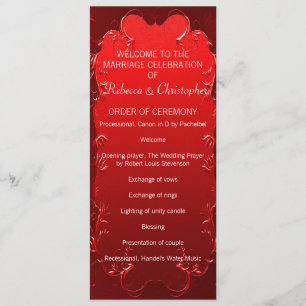 Elegant Red Wedding Program Programme