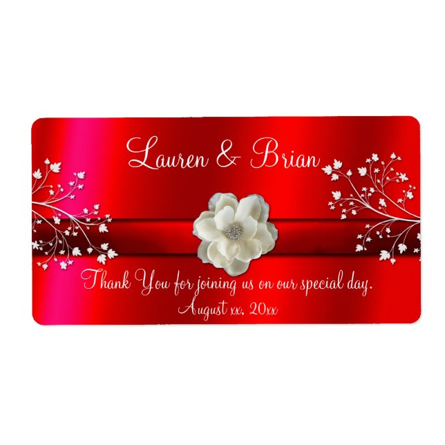 Elegant Red Wedding/Sweet Sixteen Label (Front)