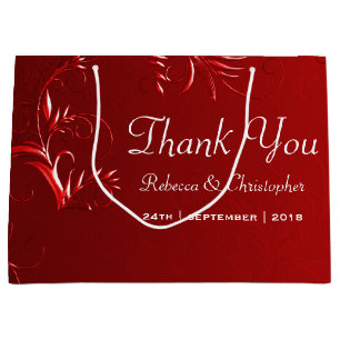 Elegant Red Wedding Thank You Large Gift Bag