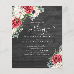 Elegant Red White Blue Floral Wedding Budget
