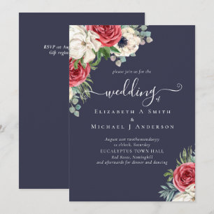 Elegant Red White Blue Floral Wedding Budget