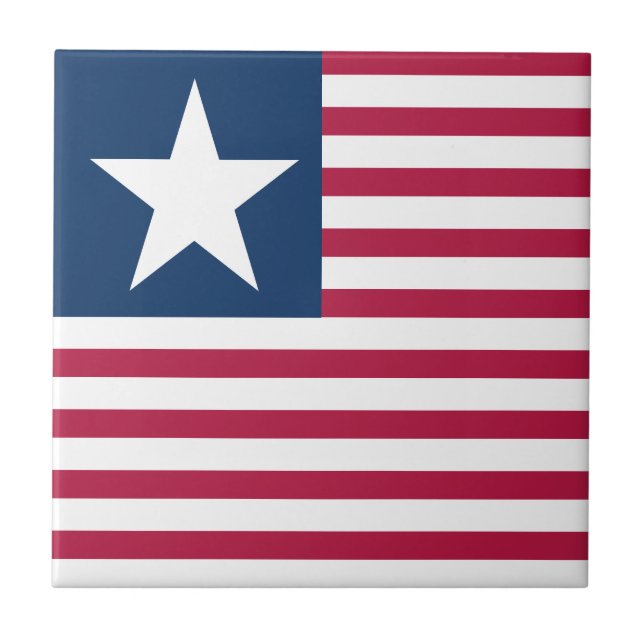Elegant Red White Blue Star Stripes USA Patriotic Tile (Front)
