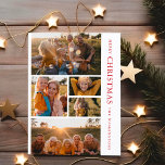 Elegant Red & White Christmas 5 Photo Collage Invi Holiday Postcard<br><div class="desc">Our gorgeous elegant red and white Christmas five photo collage holiday cardi is ideal for everyone who wants to wish a Merry Christmas to friends and family through a unique card with their own personalised photos. The design features five custom photos on a white background and red text on the...</div>