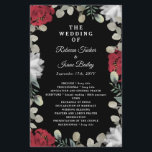 Elegant Red White Floral Greenery Wedding Program<br><div class="desc">This design features pretty watercolor red and white flowers accented by eucalyptus greenery on a black background. Click the customise button for more flexibility in modifying the text. Variations of this design, different paper types, as well as coordinating products are available in our shop, zazzle.com/store/doodlelulu. Contact us if you need...</div>