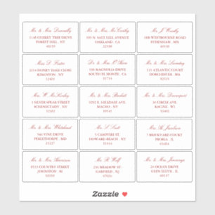 Elegant Red & White Wedding Individual Address