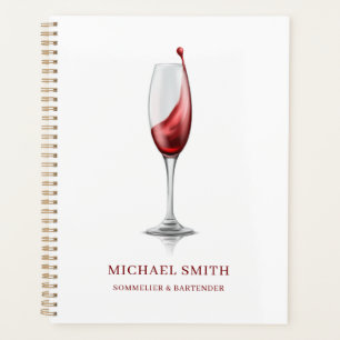 Elegant Red Wine Glass Bar Winery  Planner