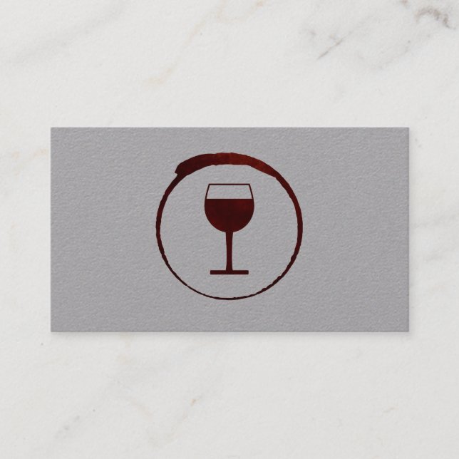 Elegant Red Wine Stain with Wine Glass Business Card (Front)