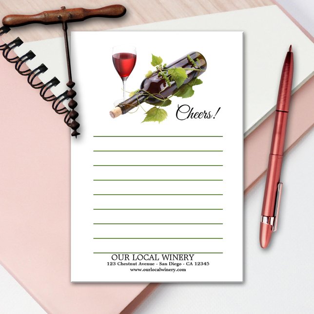 Elegant Red Wine Vineyard Winery Post-it Notes (Creator Uploaded)