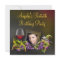 Elegant Red Wine Womans Photo Birthday Party