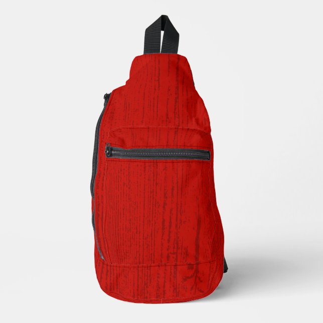 Elegant Red Wood Grain Sling Bag (Front)