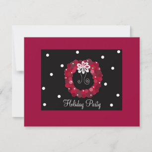 Elegant Red Wreath Party Invitation