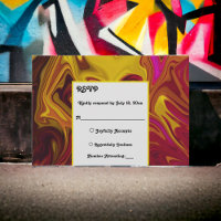 Elegant Red Yellow Abstract Paint Fine Art Wedding
