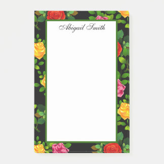 Elegant Red Yellow Pink And Purple Rose Flower Post-it Notes