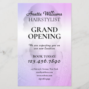 Elegant refined minimalist hair salon flyer