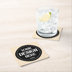 Elegant, refined, sleek & minimalist square paper coaster