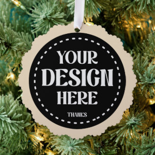 Elegant, refined, sleek & minimalist tree decoration card