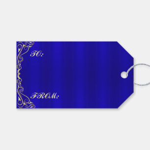 Elegant Regal Golden and Royal Blue Gift Tags
