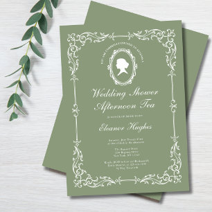Elegant Regency Afternoon Tea Wedding Shower  Invitation