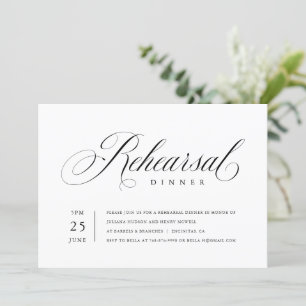 Elegant Rehearsal Dinner Classic Script Invitation