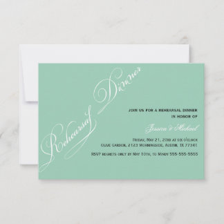 Elegant Rehearsal Dinner Emerald Invitation