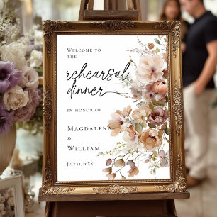 Elegant Rehearsal Dinner floral welcome Poster