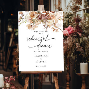 Elegant Rehearsal Dinner floral welcome Poster