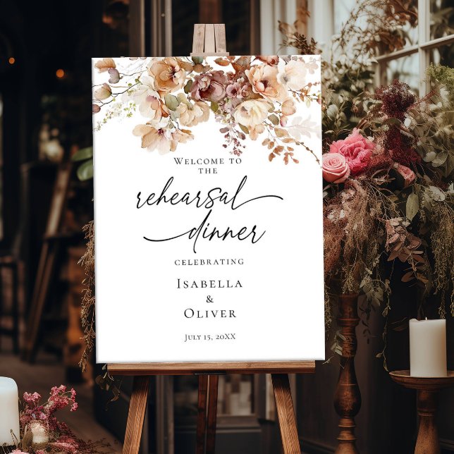 Elegant Rehearsal Dinner floral welcome Poster (Creator Uploaded)