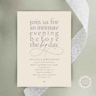 Elegant Rehearsal Dinner Intimate Evening Invitation