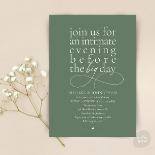 Elegant Rehearsal Dinner Intimate Evening Invitation