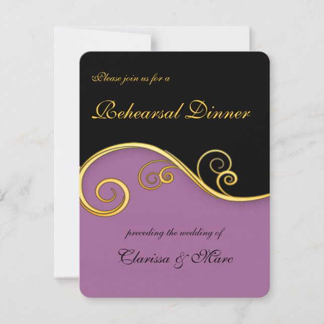 Elegant Rehearsal Dinner Invitation (Front)