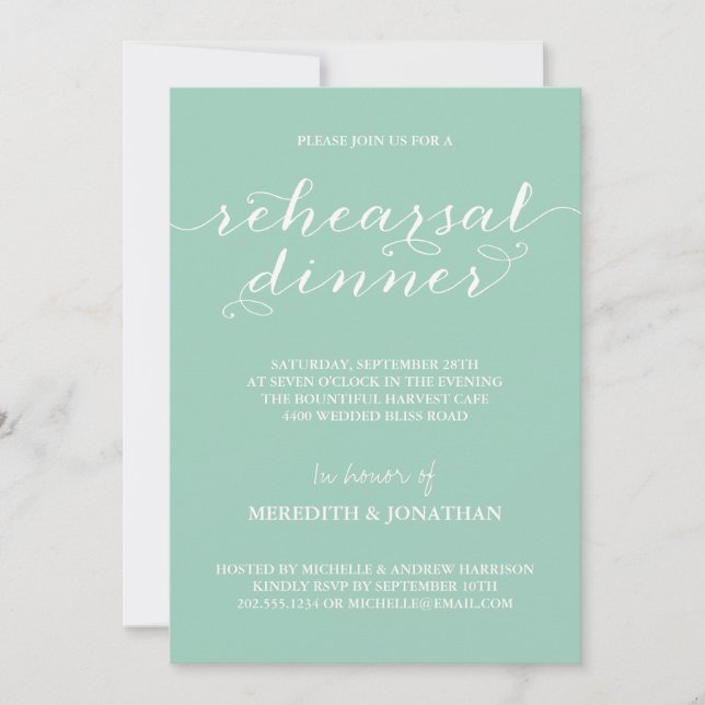Elegant Rehearsal Dinner Invitation (Front)