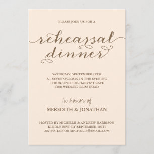 Elegant Rehearsal Dinner Invitation