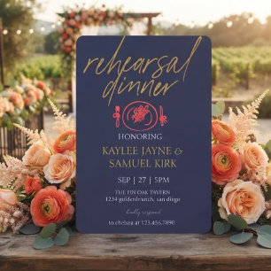 Elegant Rehearsal Dinner Invitation