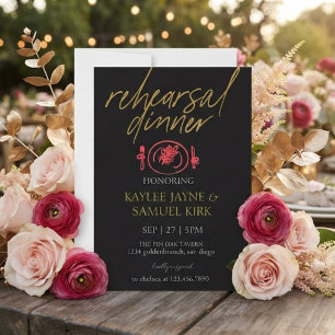Elegant Rehearsal Dinner Invitation