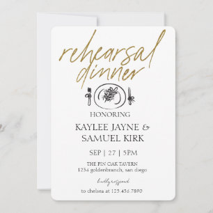 Elegant Rehearsal Dinner Invitation