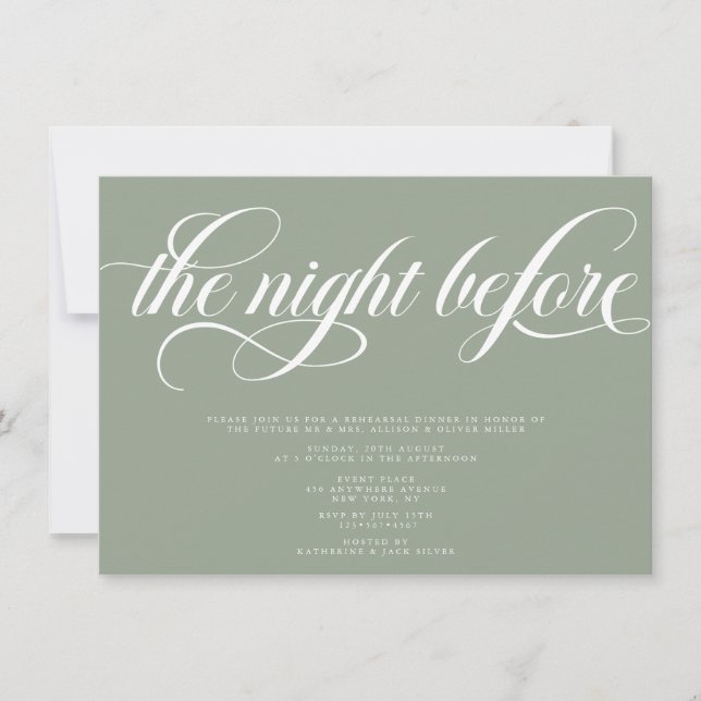 Elegant Rehearsal Dinner Invitation (Front)