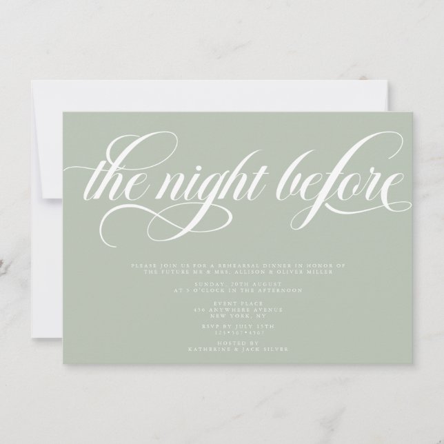 Elegant Rehearsal Dinner Invitation (Front)
