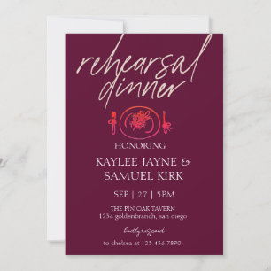 Elegant Rehearsal Dinner Invitation