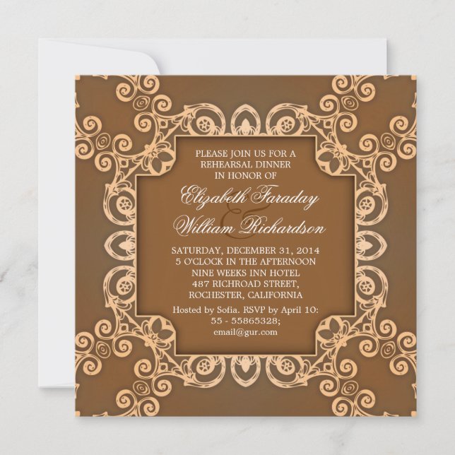 elegant rehearsal dinner invitations (Front)