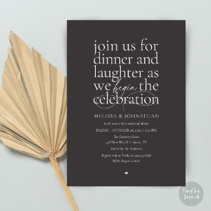 Elegant Rehearsal Dinner Love & Laughter Minimal Invitation