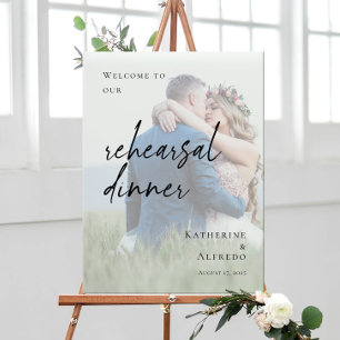 Elegant Rehearsal Dinner photo welcome Poster