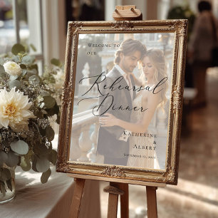 Elegant Rehearsal Dinner photo welcome Poster