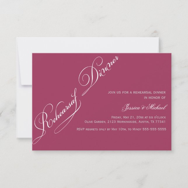Elegant Rehearsal Dinner Sangria Invitation (Front)