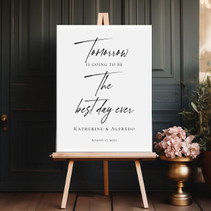 Elegant Rehearsal Dinner the night before welcome Poster