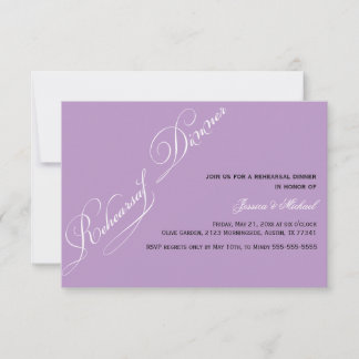 Elegant Rehearsal Dinner Violet Invitation