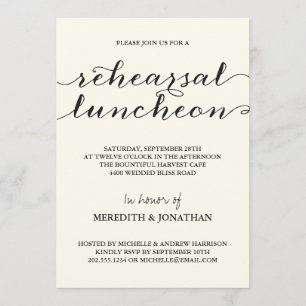 Elegant Rehearsal Luncheon Invitation