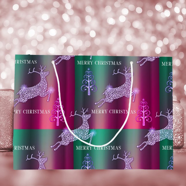 Elegant Reindeer Christmas Large Gift Bag (Creator Uploaded)