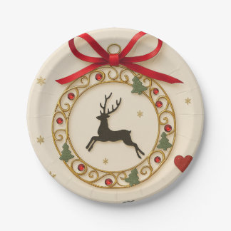 Elegant Reindeer Christmas Party Tableware Plate
